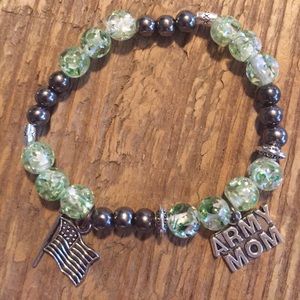 Handmade Army Mom Charm Bracelet